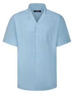 Bigdude Relaxed Collar Rayon Shirt Light Blue