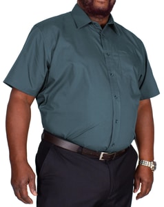 Bigdude Classic Short Sleeve Poplin Shirt Petrol
