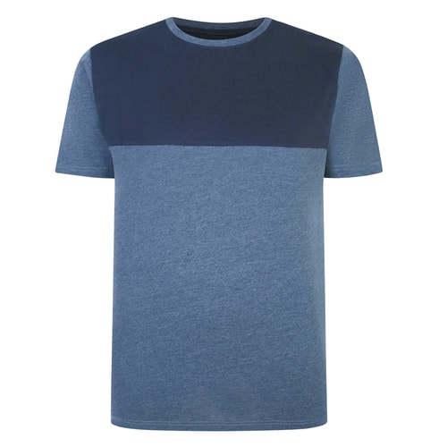 Bigdude Cut & Sew 2 Tone T-Shirt Denim Marl/Navy