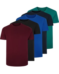 Bigdude 5 Pack Plain T-Shirts Multi Tall