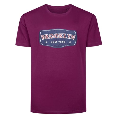 Bigdude Brooklyn Print T-Shirt Cassis