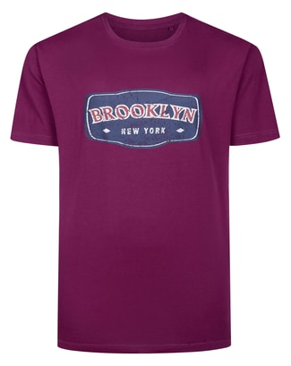 Bigdude Brooklyn Print T-Shirt Cassis