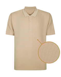 Bigdude Seersucker Polo Shirt Sand
