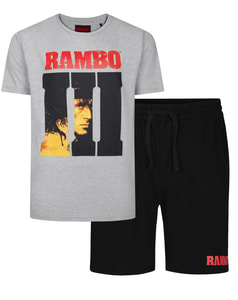 Bigdude Official Licensed Rambo PJ Set Grey Marl/Black