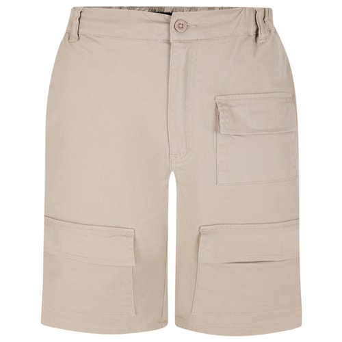 Bigdude Elasticated Waist Stretch Utility Shorts Sand