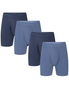 Bigdude 4 Pack Cotton Boxer Shorts Navy/Dusty Blue