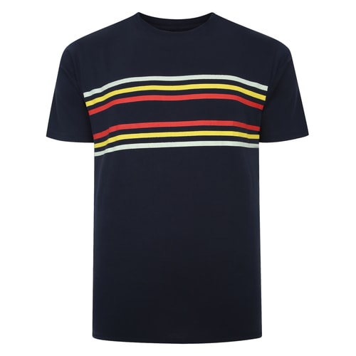 Bigdude Chest Stripe T-Shirt Navy