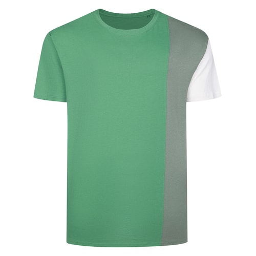Bigdude Vertical Colour Block T-Shirt Green