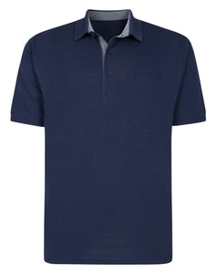 Bigdude Striped Textured Polo Shirt Navy