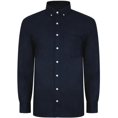 Bigdude Oxford Long Sleeve Shirt Navy Tall