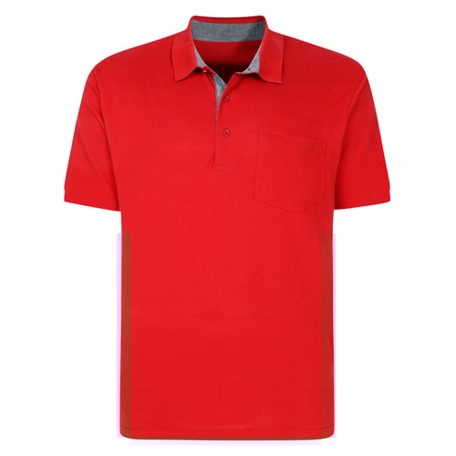 Bigdude Striped Textured Polo Shirt Pepper Red