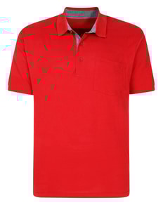 Bigdude Striped Textured Polo Shirt Pepper Red