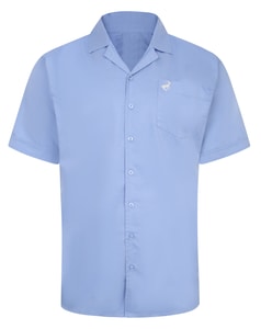 Bigdude Relaxed Collar Short Sleeve Shirt Light Blue