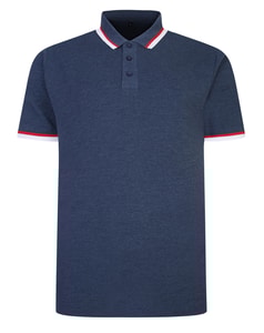 Bigdude Contrast Pique Polo Shirt Dark Denim