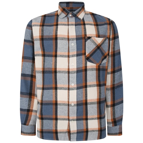 Bigdude Long Sleeve Check Flannel Shirt Orange