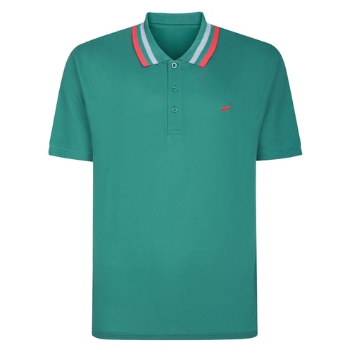 Bigdude Chunky Tipped Polo Shirt Teal
