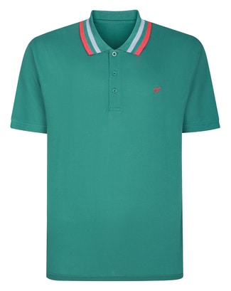 Bigdude Chunky Tipped Polo Shirt Teal