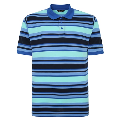 Bigdude Striped Polo Shirt Royal Blue
