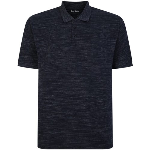 Bigdude Vintage Inkjet Marl Polo Shirt Navy