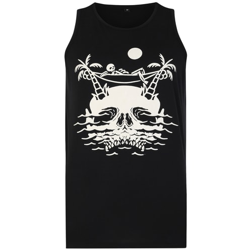 Bigdude Skull Island Print Vest Black