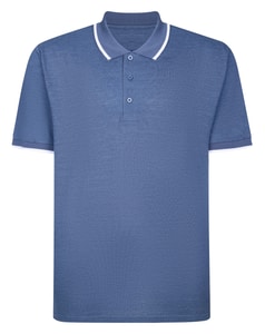 Bigdude Tipped Polo Shirt Blue Marl