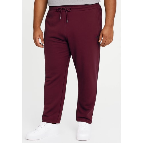 Bigdude Open Hem Loop Back Joggers Burgundy