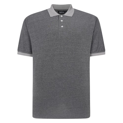 Bigdude Two Tone Polo With Contrast Black