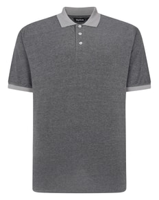 Bigdude Two Tone Polo With Contrast Black