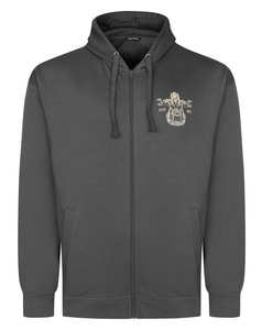 Bigdude Custom Motorcycles Chest Print Zip Hoodie Charcoal
