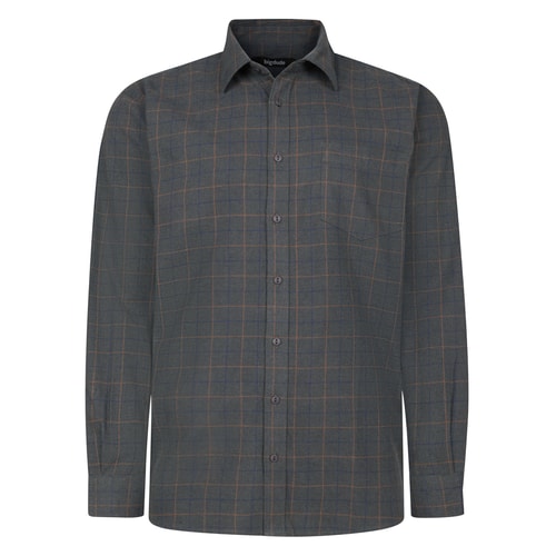 Bigdude Cotton Rich Light Weight Flannel Shirt Charcoal
