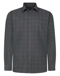 Bigdude Cotton Rich Light Weight Flannel Shirt Charcoal