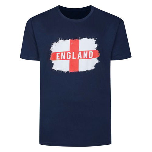 Bigdude England Print T-Shirt Navy