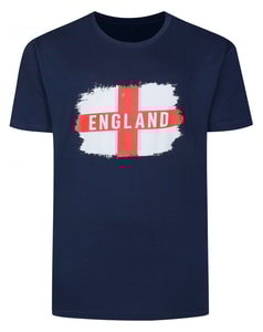 Bigdude England Print T-Shirt Navy