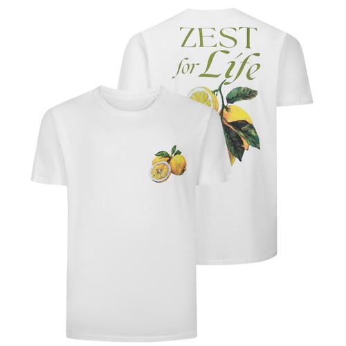Bigdude Zest Of Life Back Print T-Shirt White