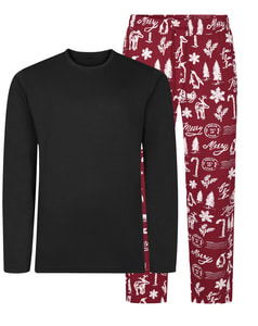 Bigdude Winter Wonderland Christmas PJ Set Black/Crimson