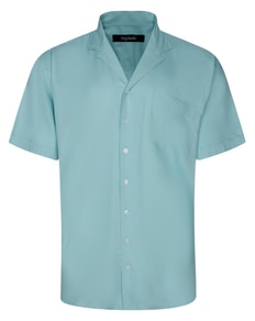 Bigdude Relaxed Collar Rayon Shirt Turquoise