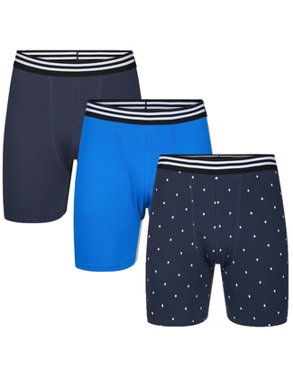 Bigdude 3 Pack Boxer Shorts Navy/Royal Blue