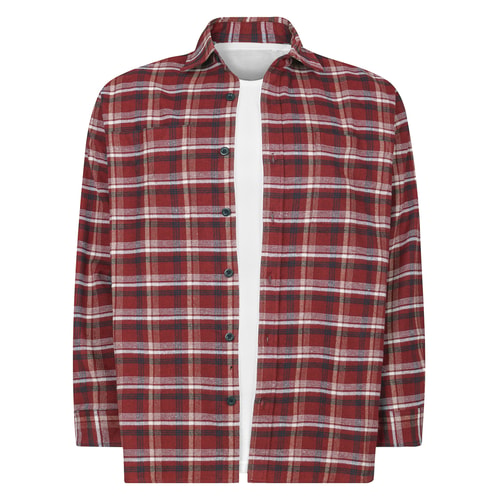 Bigdude Heavy Flannel Overshirt Red Space Cherry