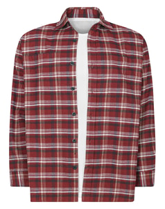 Bigdude Heavy Flannel Overshirt Red Space Cherry