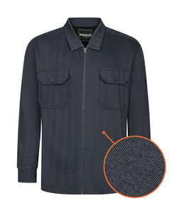 Bigdude Herringbone Full Zip Shacket Navy