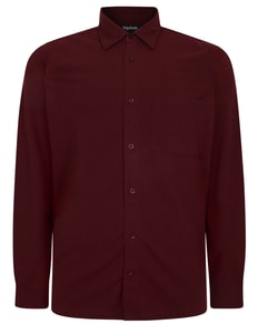 Bigdude Pique Long Sleeve Shirt Burgundy