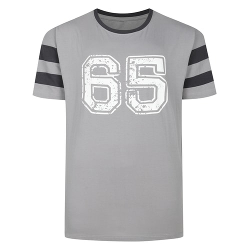 Bigdude Varsity T-Shirt Grey/Charcoal Tall
