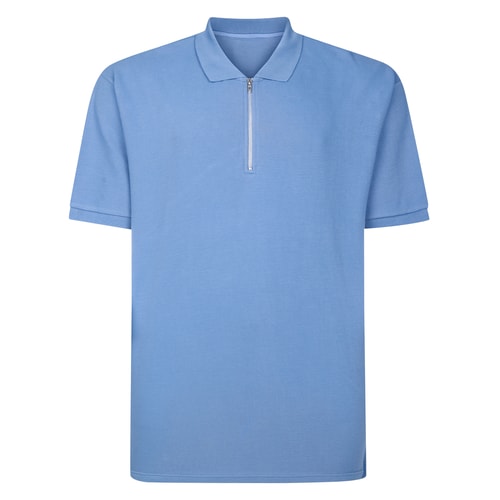 Bigdude Textured Stripe Polo Light Denim