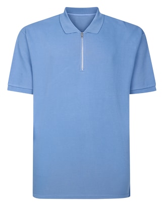 Bigdude Textured Stripe Polo Light Denim