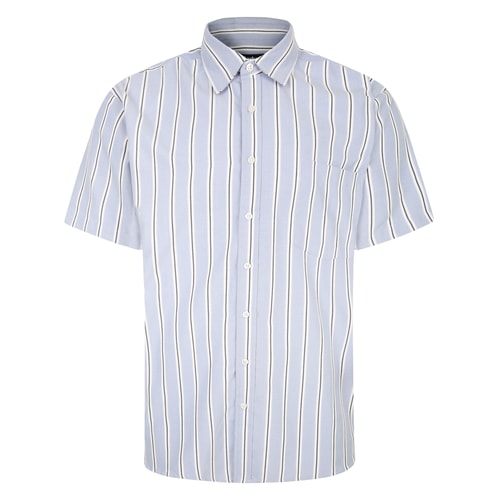 Bigdude Short Sleeve Striped Shirt Navy