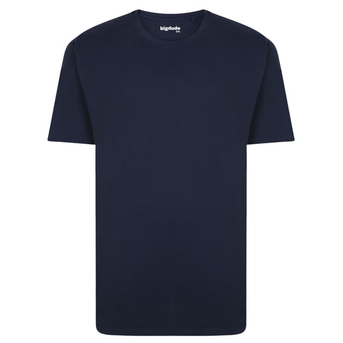 Bigdude Heavy Weight Plain T-Shirt Navy Tall