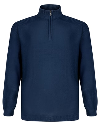 Bigdude Textured Half Zip Jumper Navy