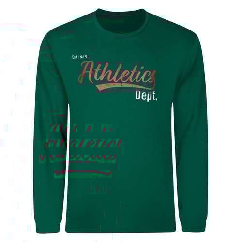Bigdude Athletics Print Long Sleeve T-Shirt Green