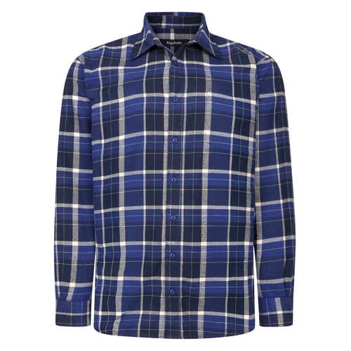 Bigdude Cotton Rich Light Weight Flannel Shirt Navy