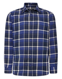 Bigdude Cotton Rich Light Weight Flannel Shirt Navy